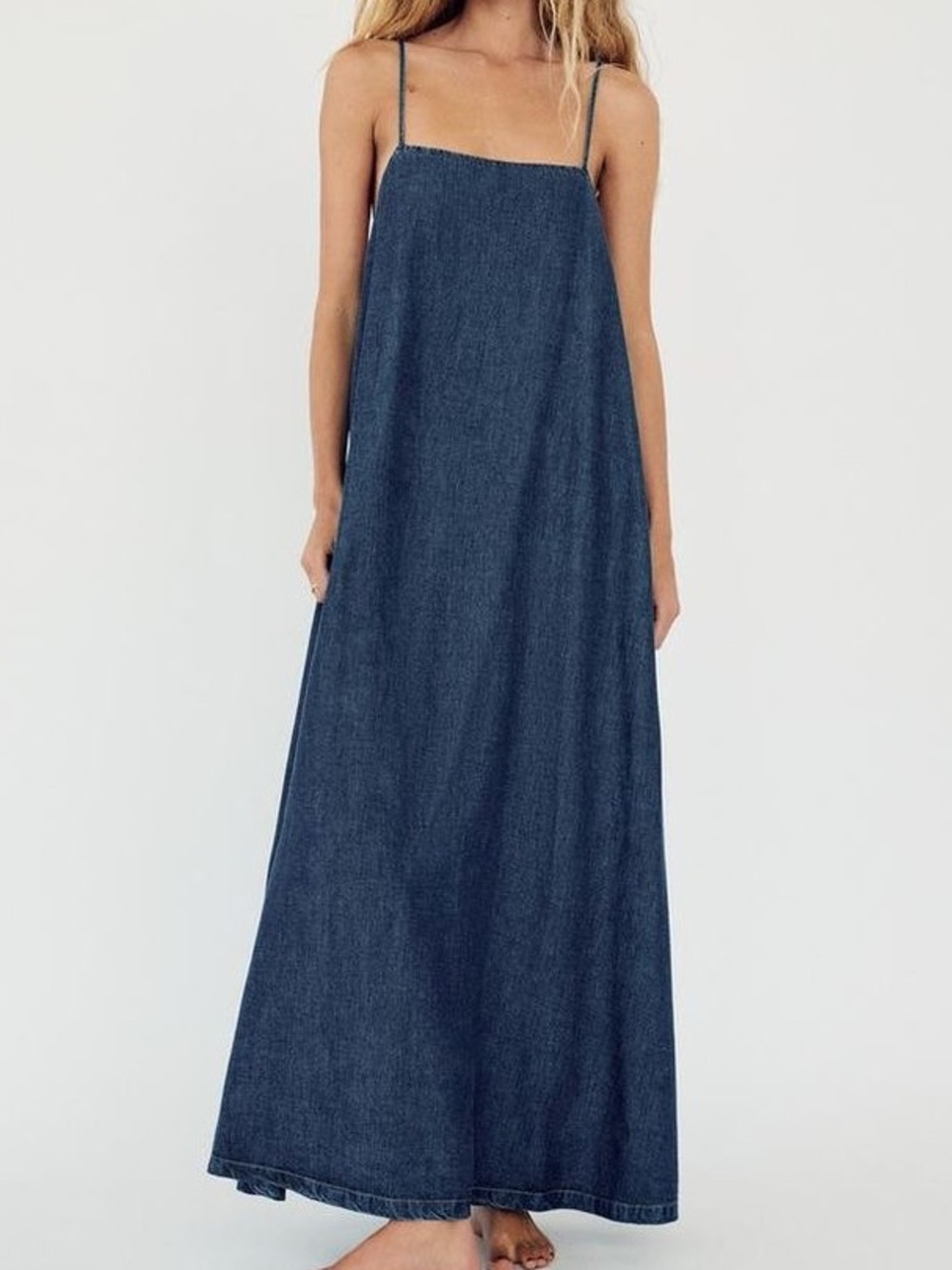 Zara Flowy Denim Dress TRF
